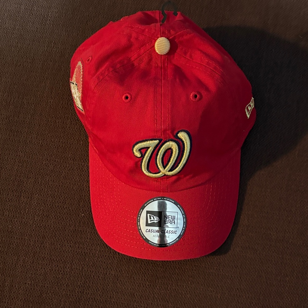 Washington Nationals Red Cap with Gold Embroidery
